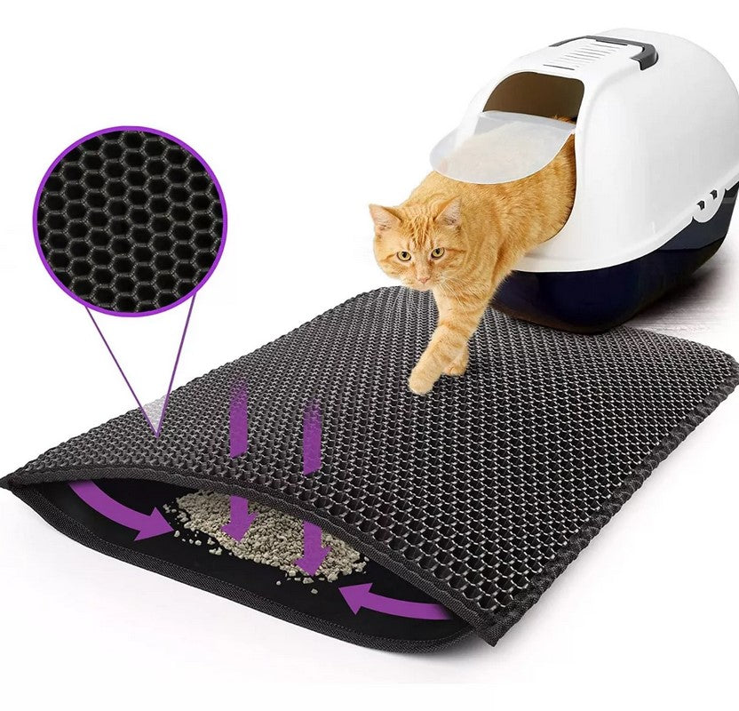 Alfombra atrapa arena para gatos