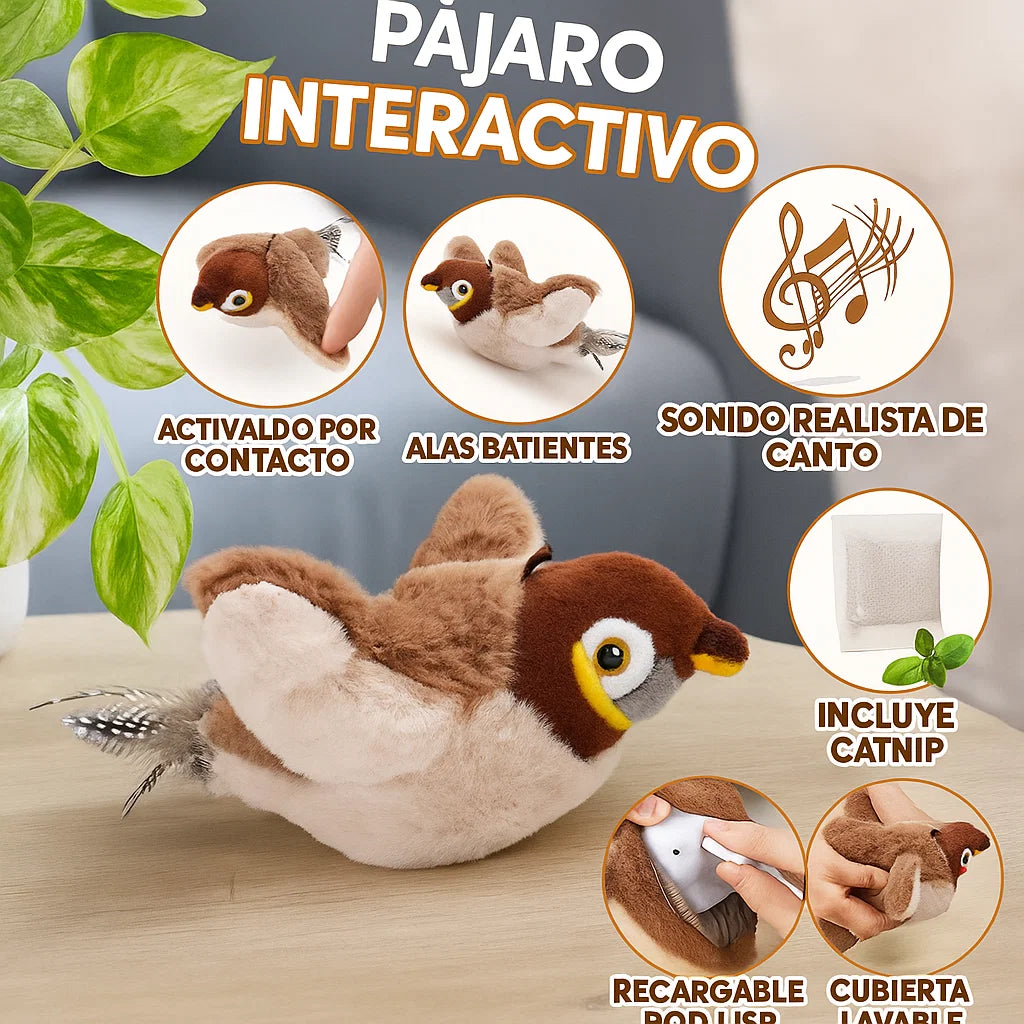 Pájaro interactivo para gatos