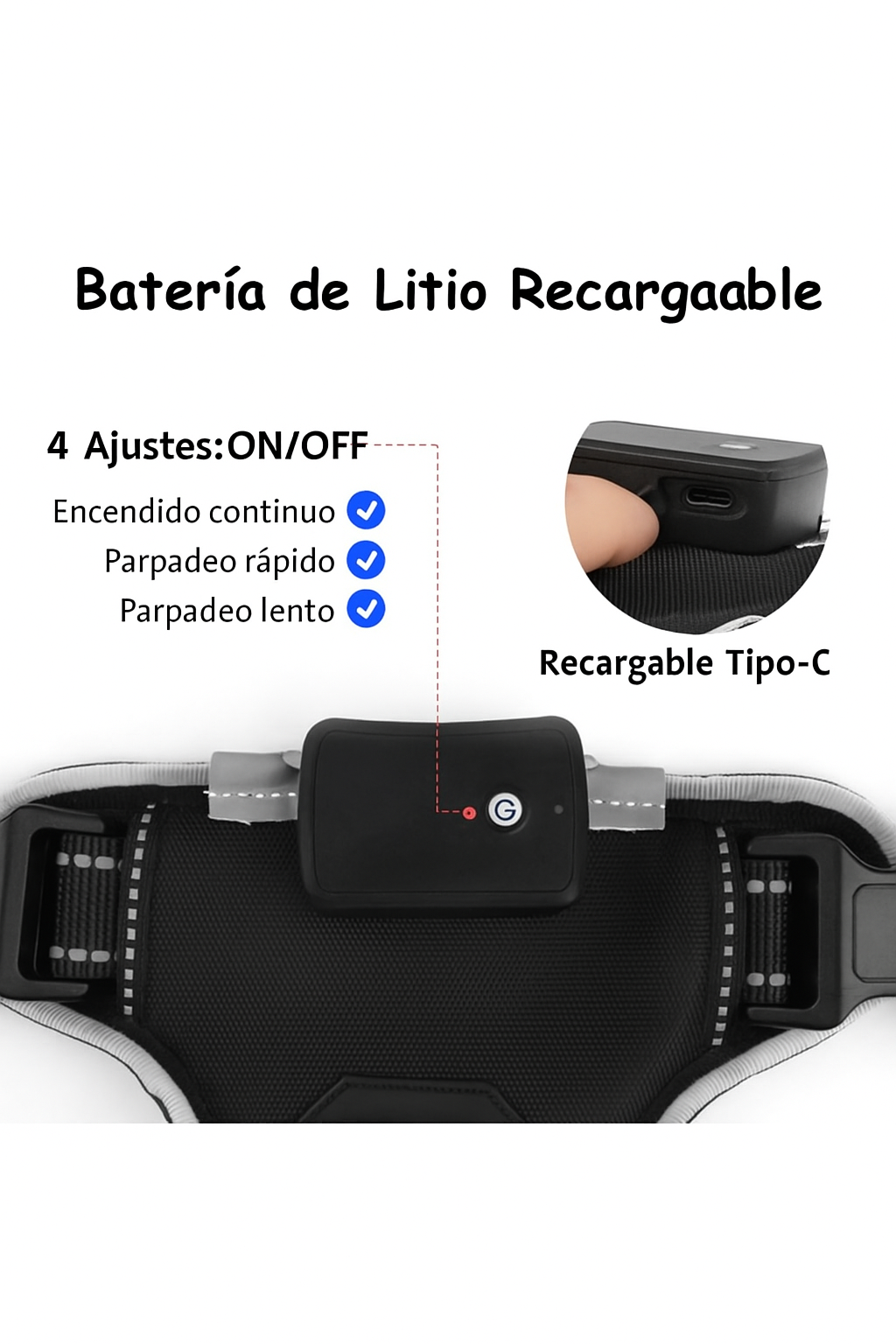Arnés LED para perros