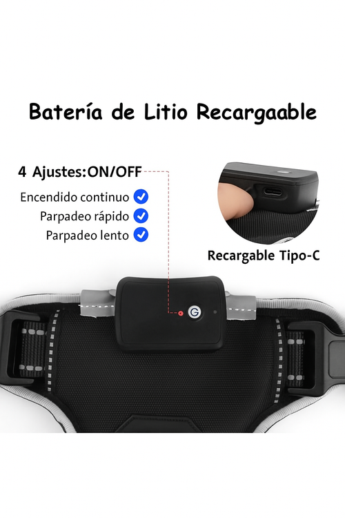 Arnés LED para perros